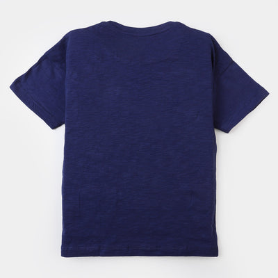 Girls Cotton T-Shirt  Character - Navy Blue