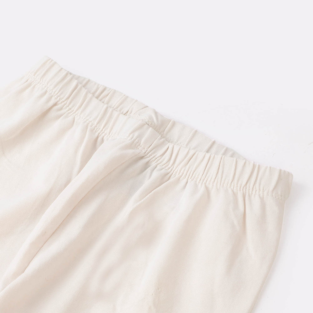 Girls Jersey Tights - Cream