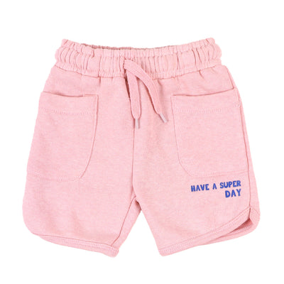 Infant Boys Knitted Short HAVE A SUPER DAY - Light Pink