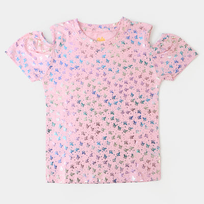 Girls Cotton T-Shirt - Pink