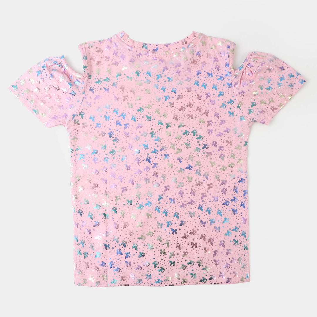 Girls Cotton T-Shirt - Pink