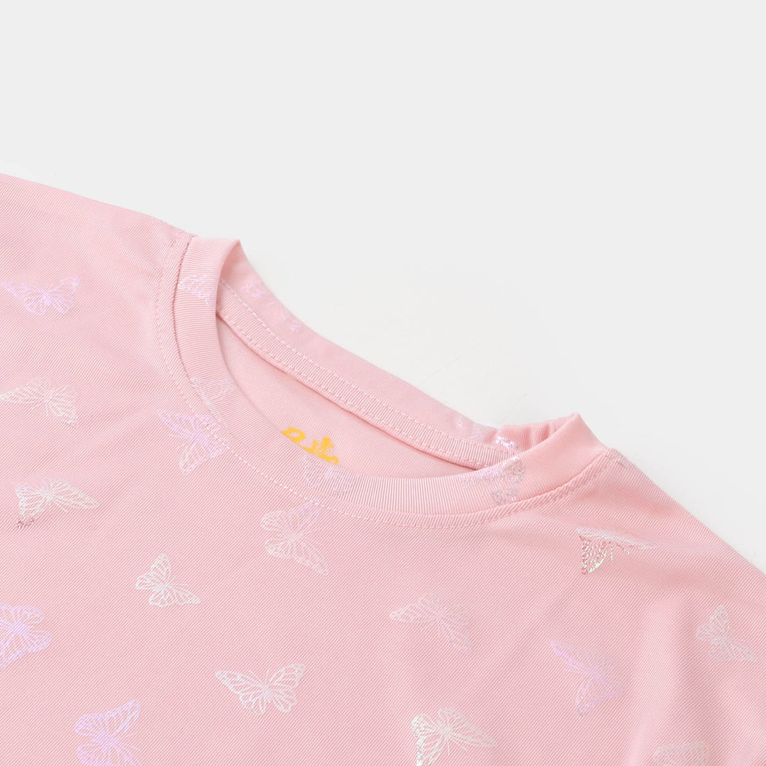 Girls T-Shirt Butterfly All Over - Peach