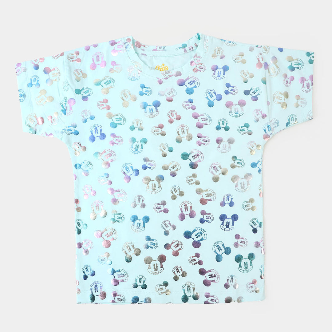 Girls Cotton T-Shirt - Blue