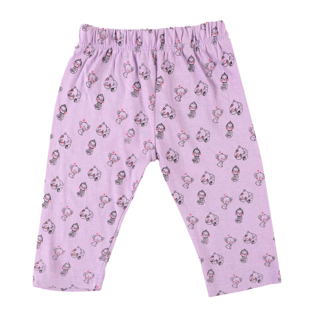 Infant Girls Knitted Night Suit Pizza & Naps - Purple