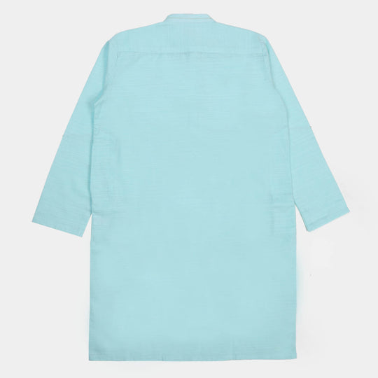 Teens Boys Cotton Styling Kurta  - Aqua Green