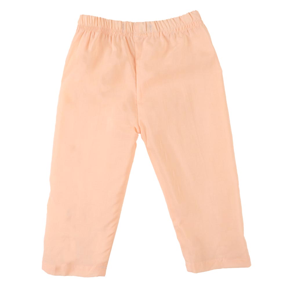 Infant Boys Screen Print Kurta Pajama Suit - Peach