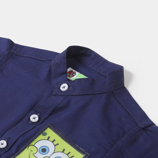 Infant Boys Cotton Casual Shirt Character - NAVY