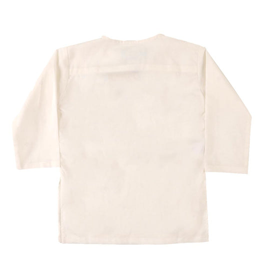 Infant Boys Screen Print Kurta Pajama Suit - OFF-White