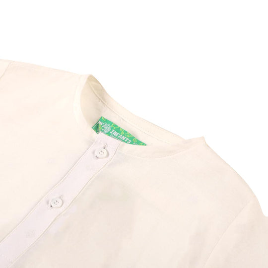 Infant Boys Screen Print Kurta Pajama Suit - OFF-White