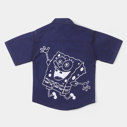 Infant Boys Cotton Casual Shirt Character - NAVY