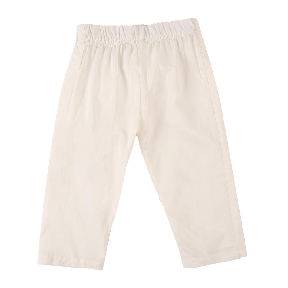 Infant Boys Screen Print Kurta Pajama Suit - OFF-White