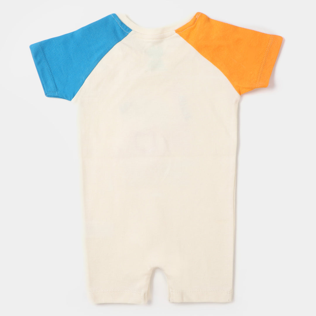 Infant Boys Knitted Romper Safari Friends - Cream
