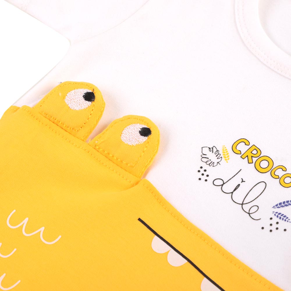 Infant Boys Romper Croco - White/Citr