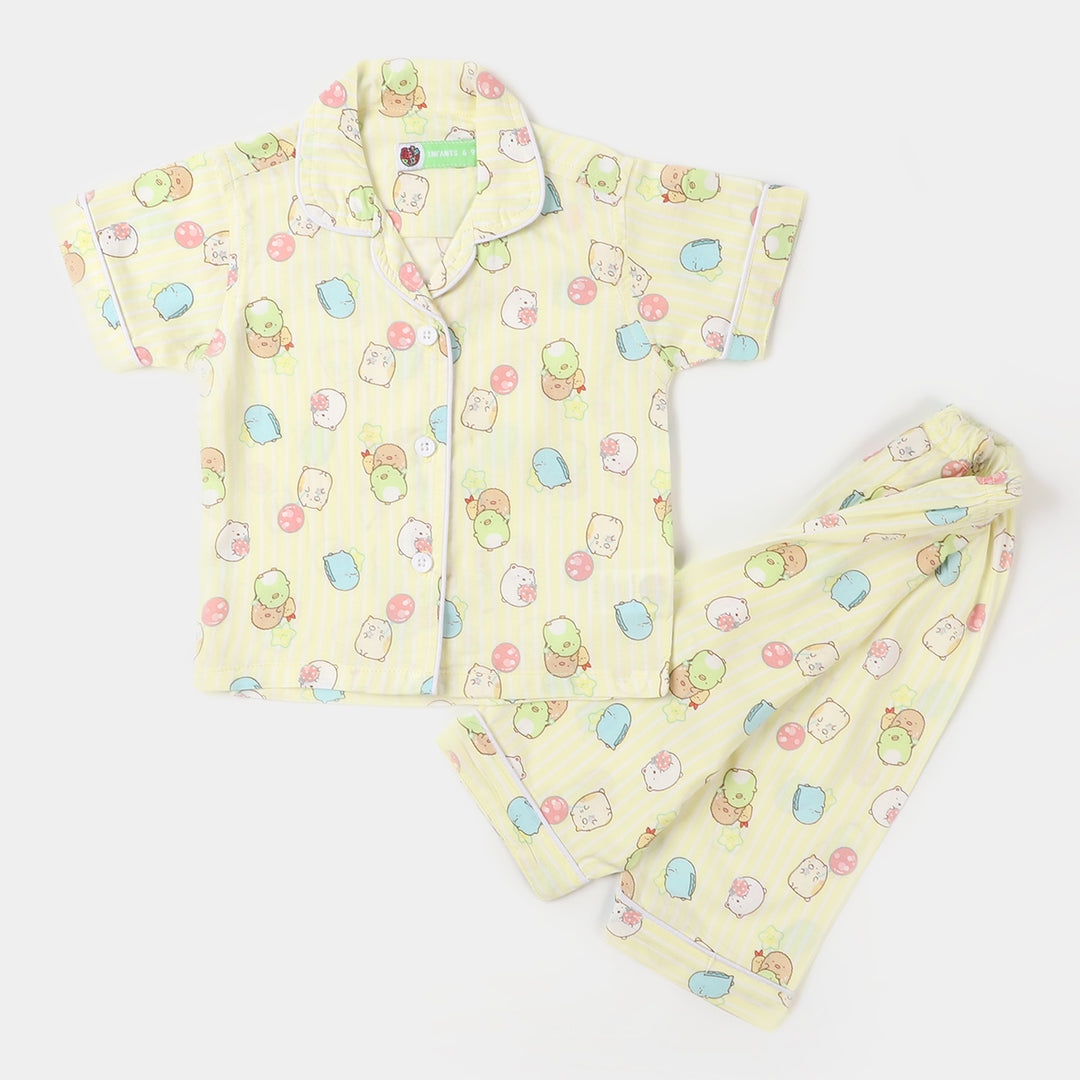 Infant Girls Woven Night Dress Yellow Star - Lime