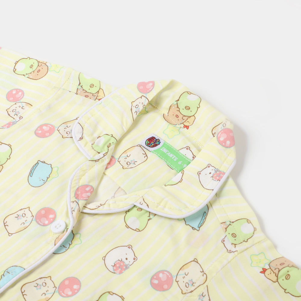 Infant Girls Woven Night Dress Yellow Star - Lime