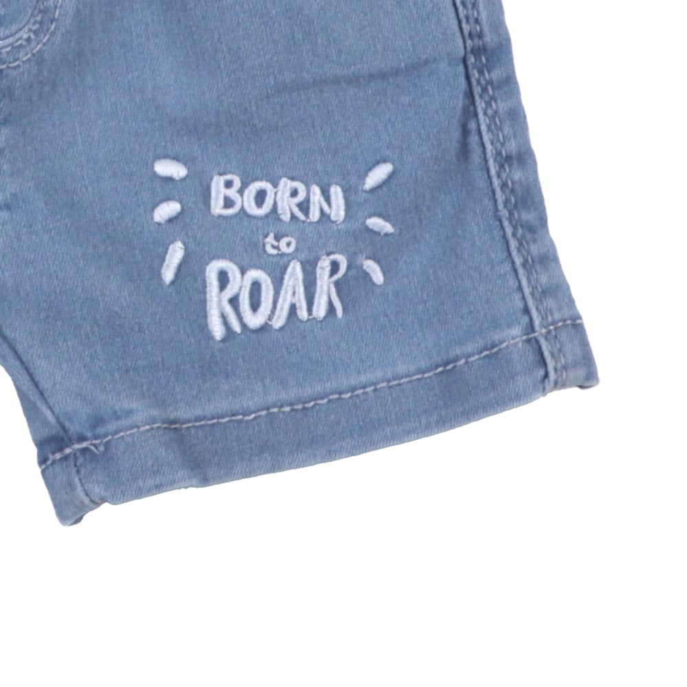 Infant Boys Short Denim Tiger EMB - Ice Blue