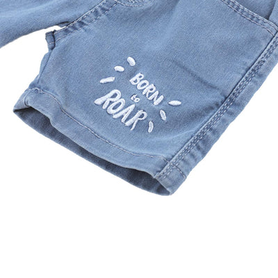 Infant Boys Short Denim Tiger EMB - Ice Blue