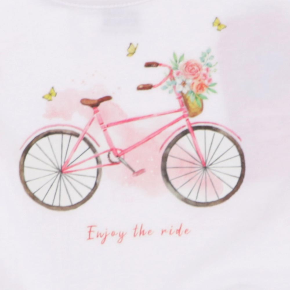 Girls T-Shirt Ride - Bright White
