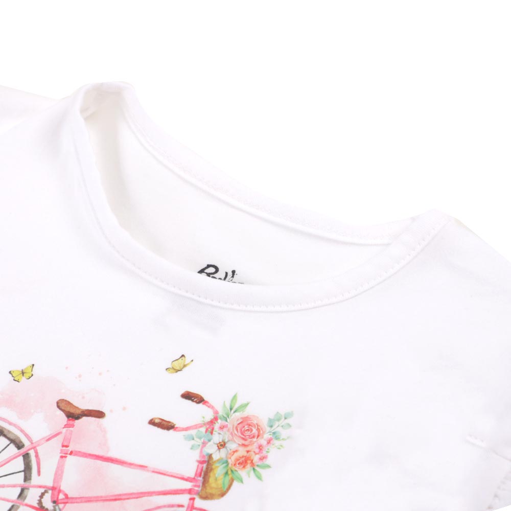 Girls T-Shirt Ride - Bright White