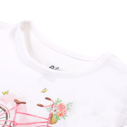 Girls T-Shirt Ride - Bright White