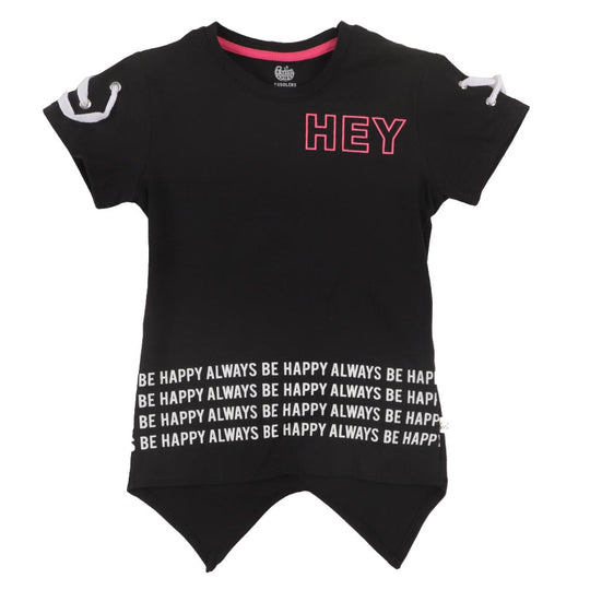 Girls T-Shirt Hey - BLACK