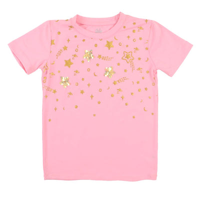 Girls T-Shirt H/S Stars - Pink A Boo