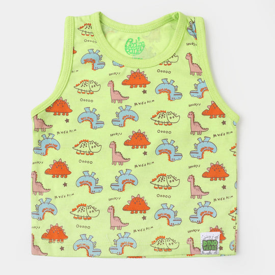 Infant Cotton Boys Sando Dino All Over | Green