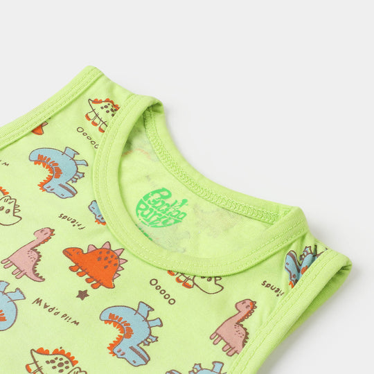 Infant Cotton Boys Sando Dino All Over | Green