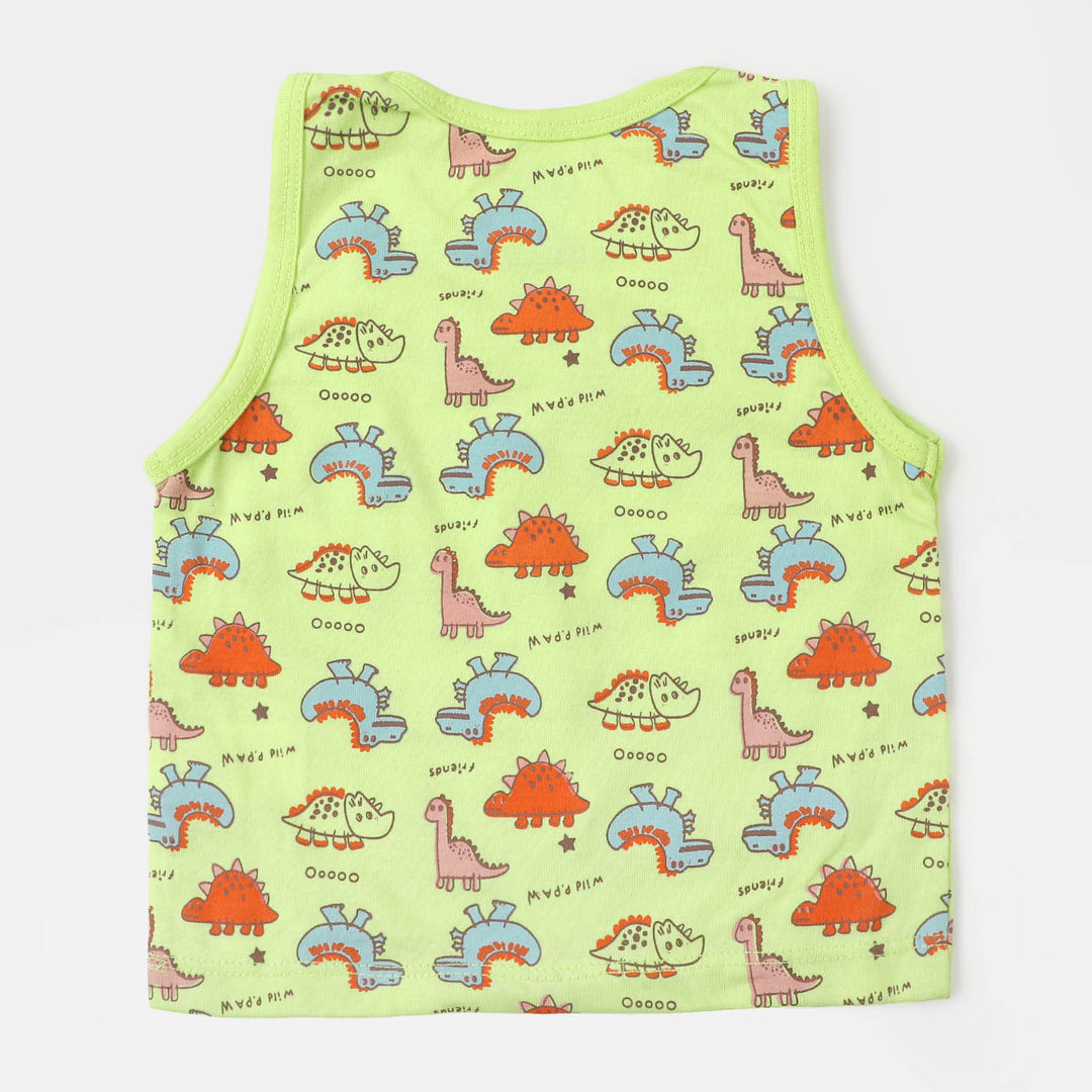 Infant Cotton Boys Sando Dino All Over | Green