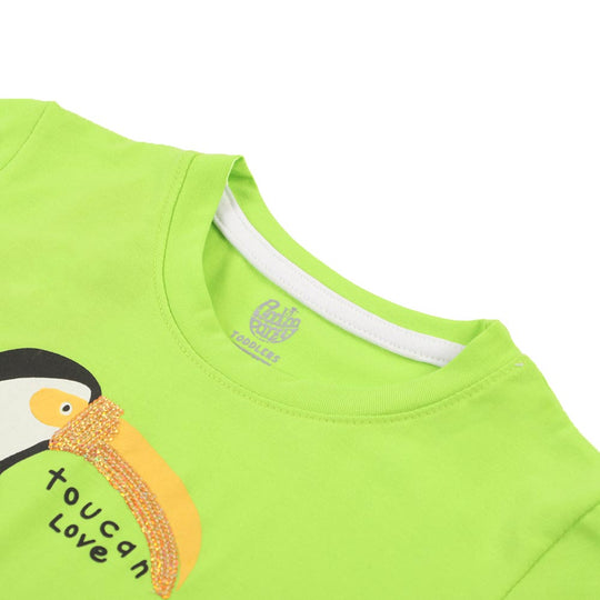 Girls T-Shirt H/S Toucan Love - Green