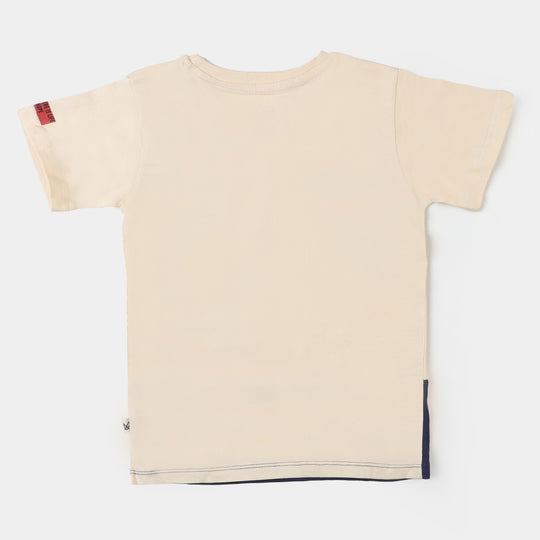 Boys Cotton T-Shirt Be Yourself - Cream