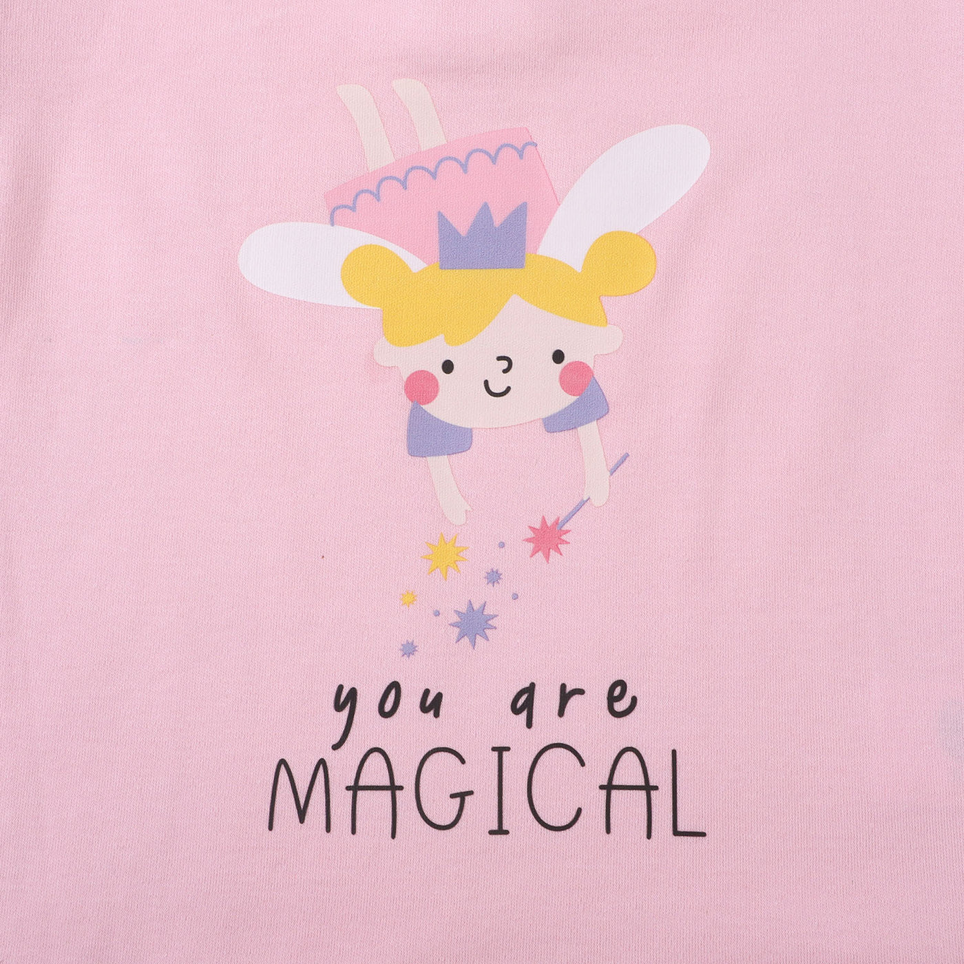 Infant Girls Cotton 2PCs Suit Magical World - Baby Pink