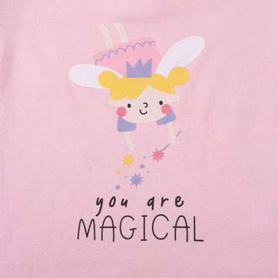 Infant Girls Cotton 2PCs Suit Magical World - Baby Pink