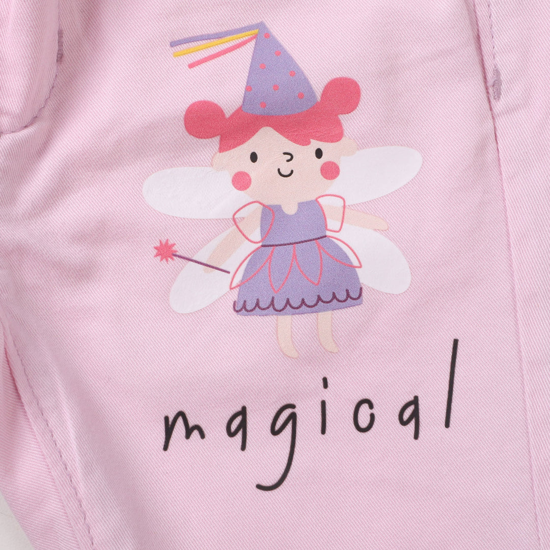 Infant Girls Cotton 2PCs Suit Magical World - Baby Pink