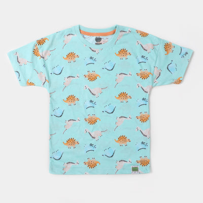 Boys Cotton T-Shirt Dino All Over Print