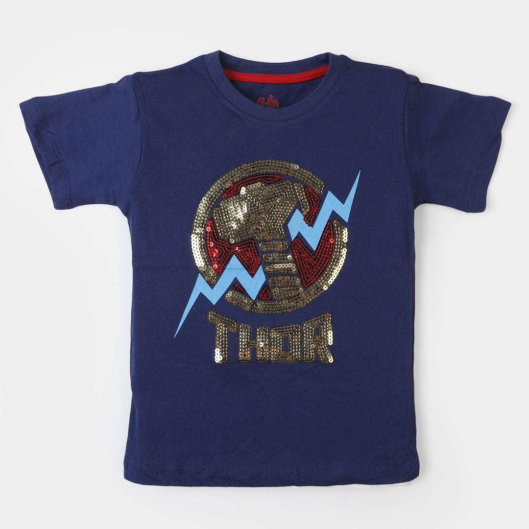 Boys T-Shirt Character Logo - Navy