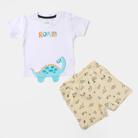 Infant Boys Set 2 Pcs Roar - White