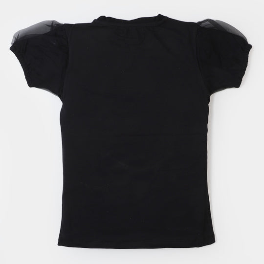 Girls T-Shirt H/S Cherry - Black