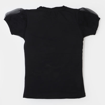 Girls T-Shirt H/S Cherry - Black