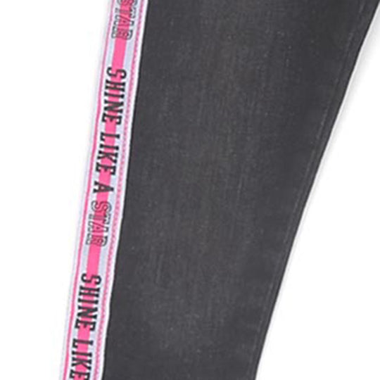 Girls Pant Denim Shine Like Tape - Black