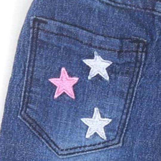 Infant Girls Pant Denim Stars Emb - Mid Blue