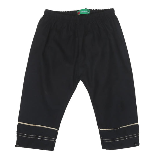 Infant Girls Trouser Pearl Button - Black