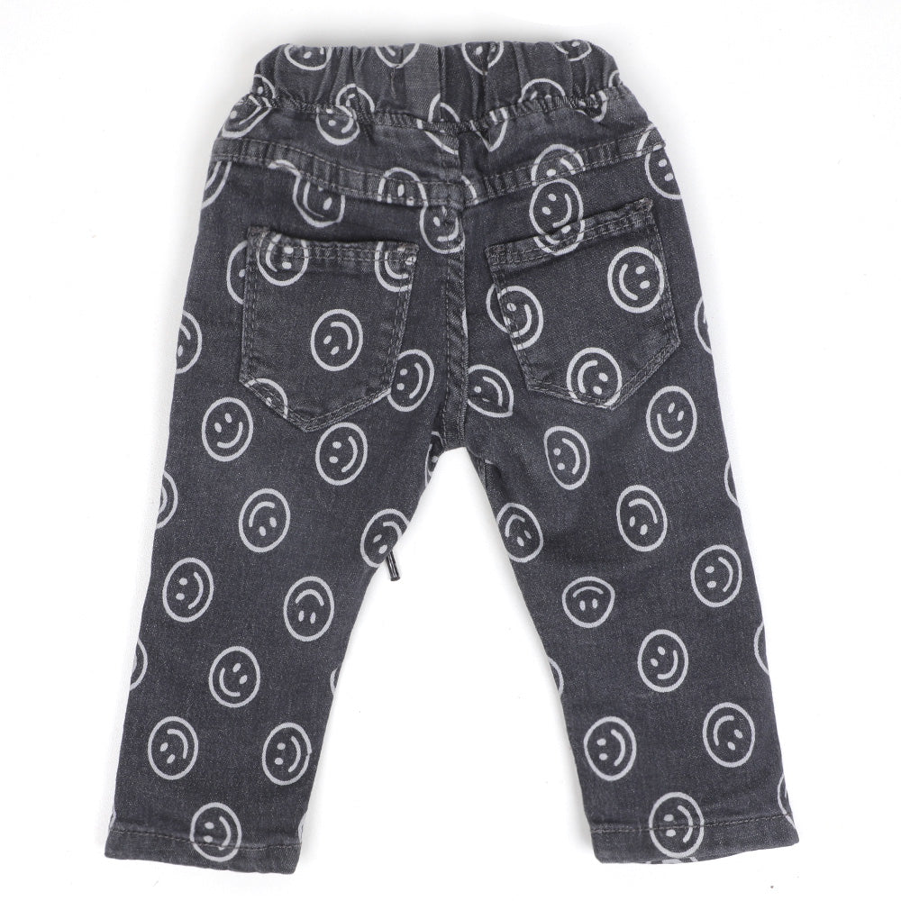 Infant Boys Pant Denim Smiley - Dark Grey