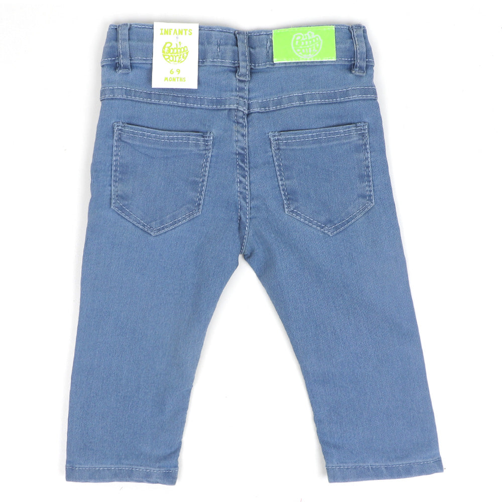 Infant Girls Pant Denim Kitten me Emb - Ice Blue