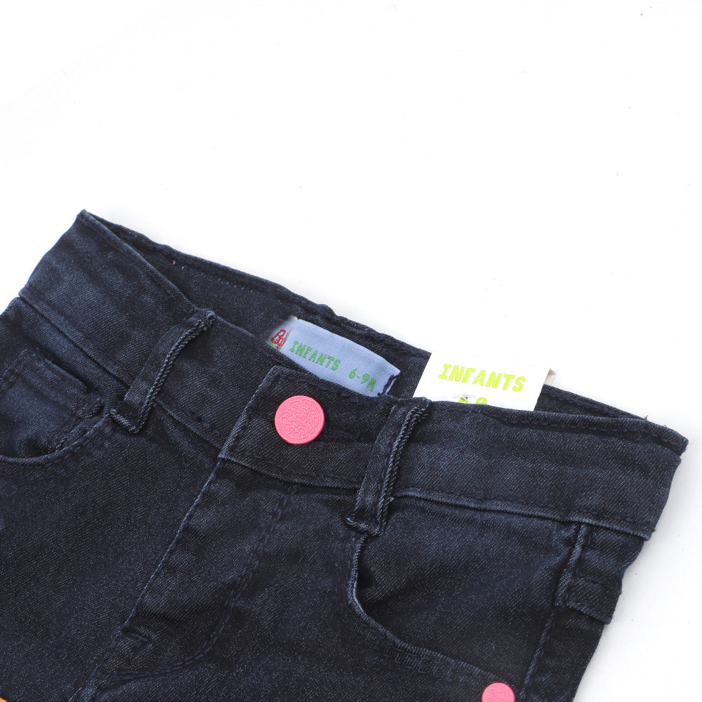 Infants Girls Pant Denim AOE Rainbow - Navy Blue