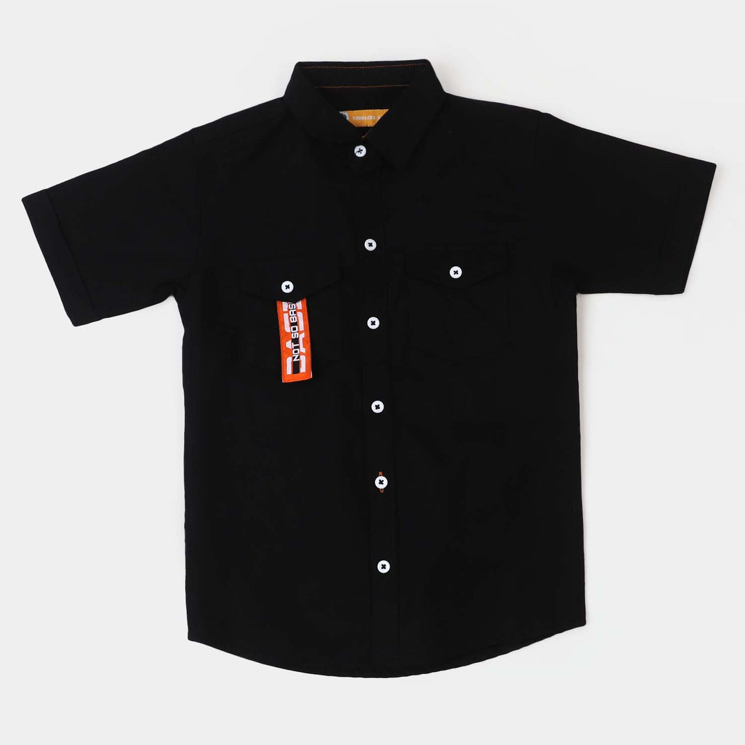 Boys Oxford Casual Shirt Non Stop Fun - Black