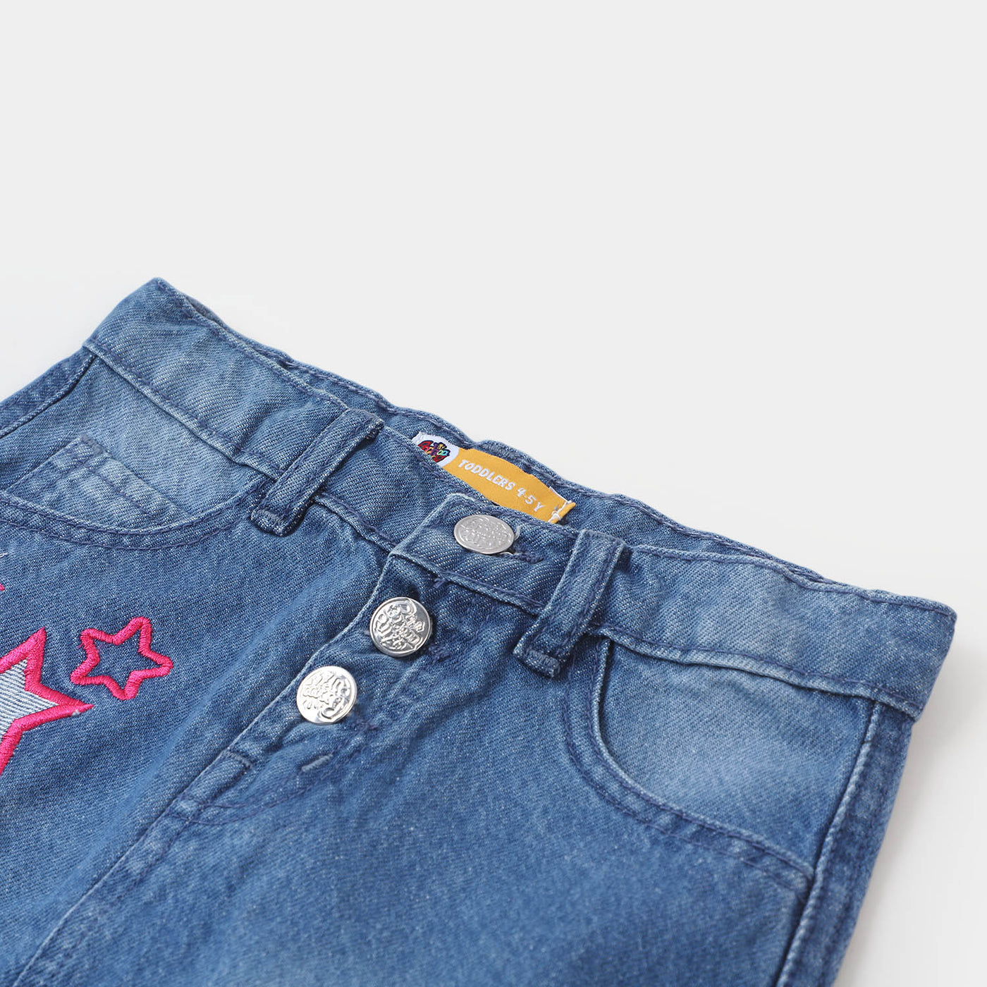 Girls Denim Skirt Reverse Star - Mid Blue