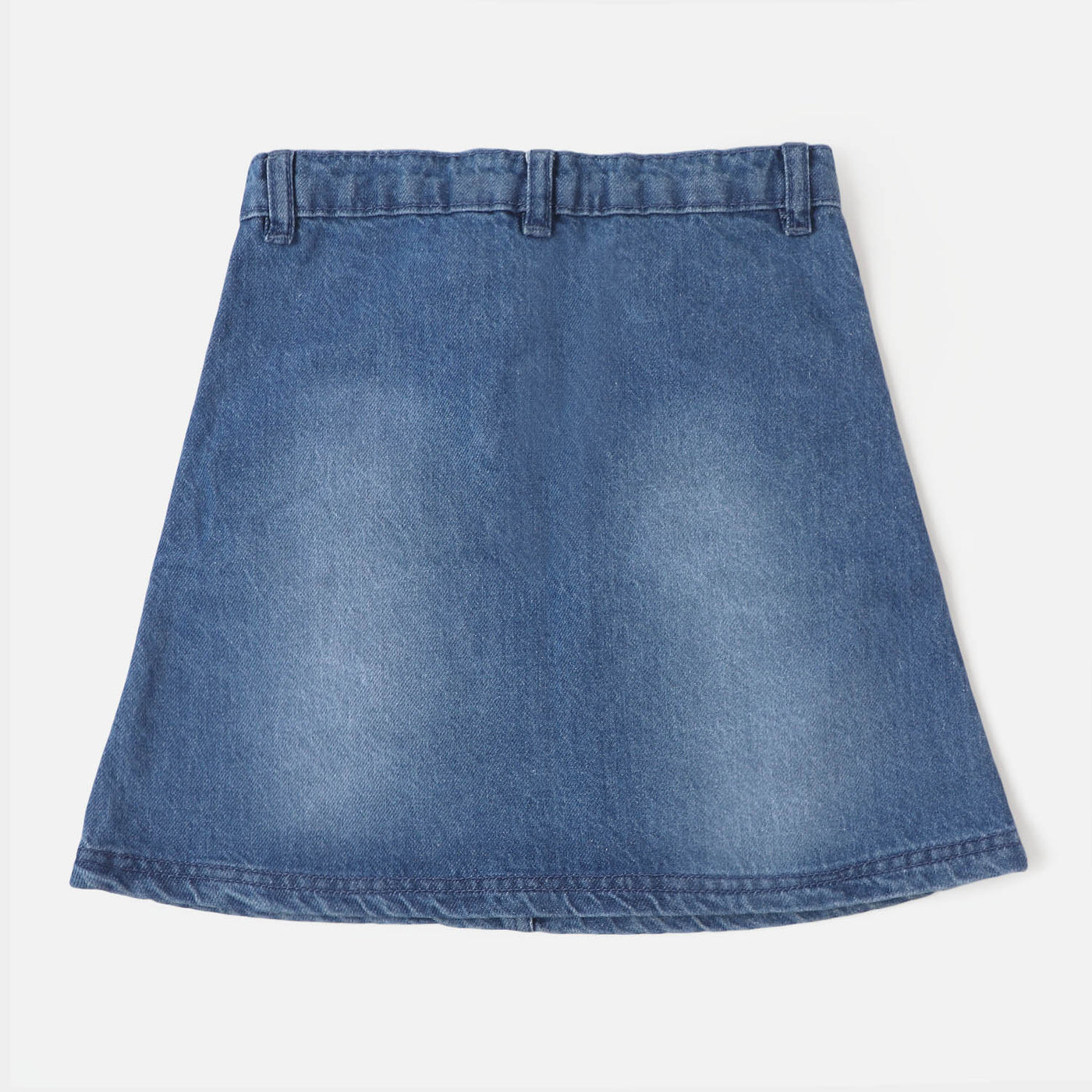 Girls Denim Skirt Reverse Star - Mid Blue