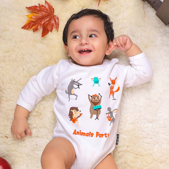 Animals Romper For Unisex - White