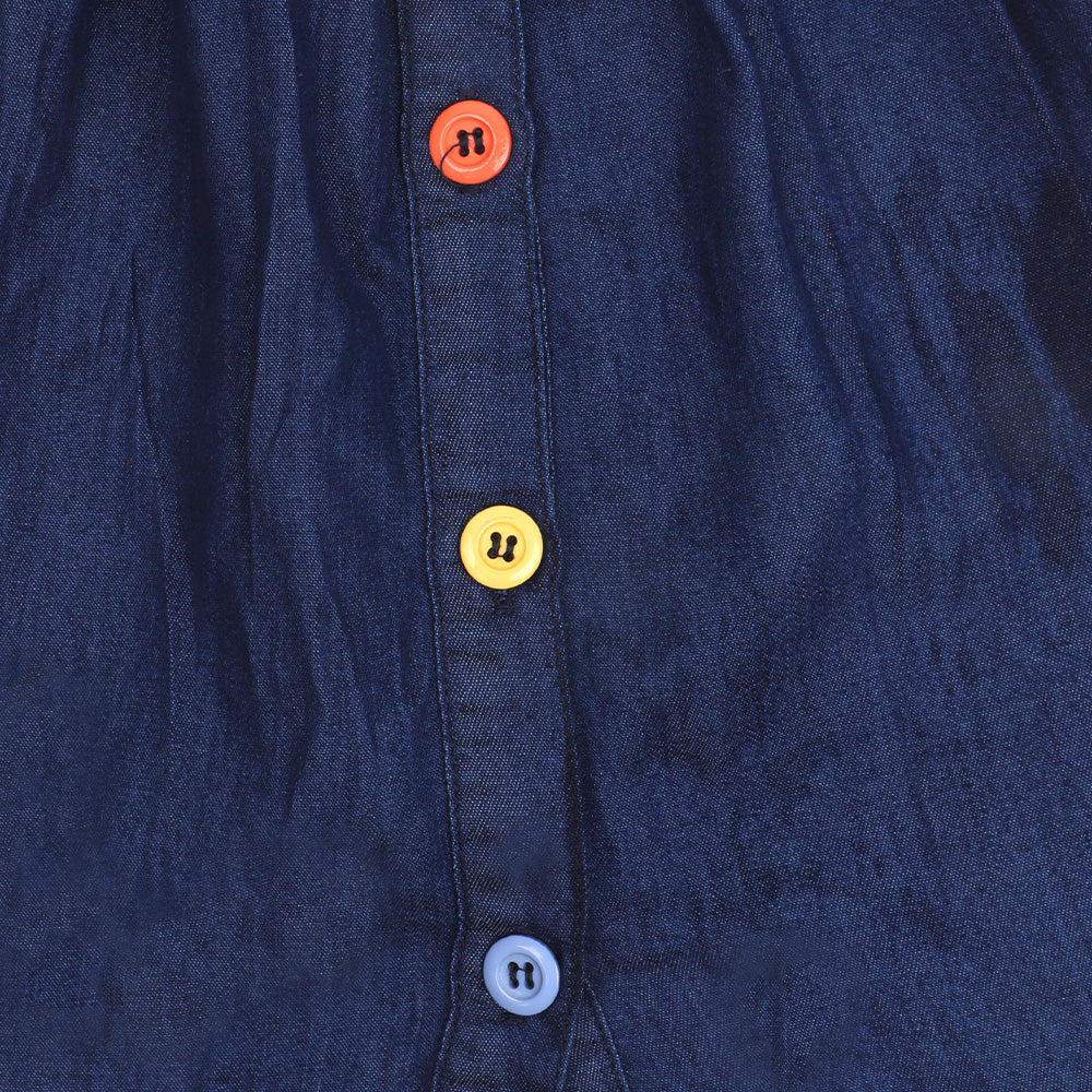 Girls Skirts Denim Star Emb - DARK BLUE